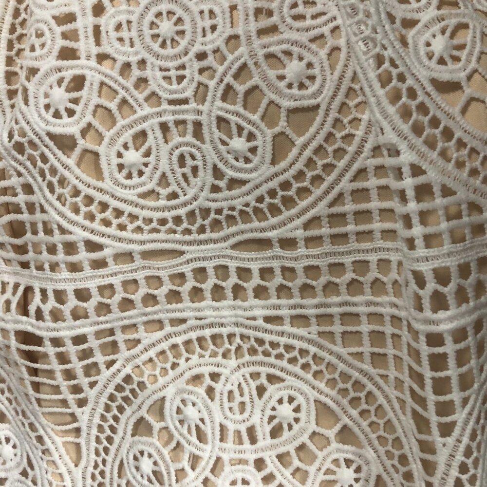 White Crochet Lace Floral Strap Dress ( S ) - Picture 7 of 11